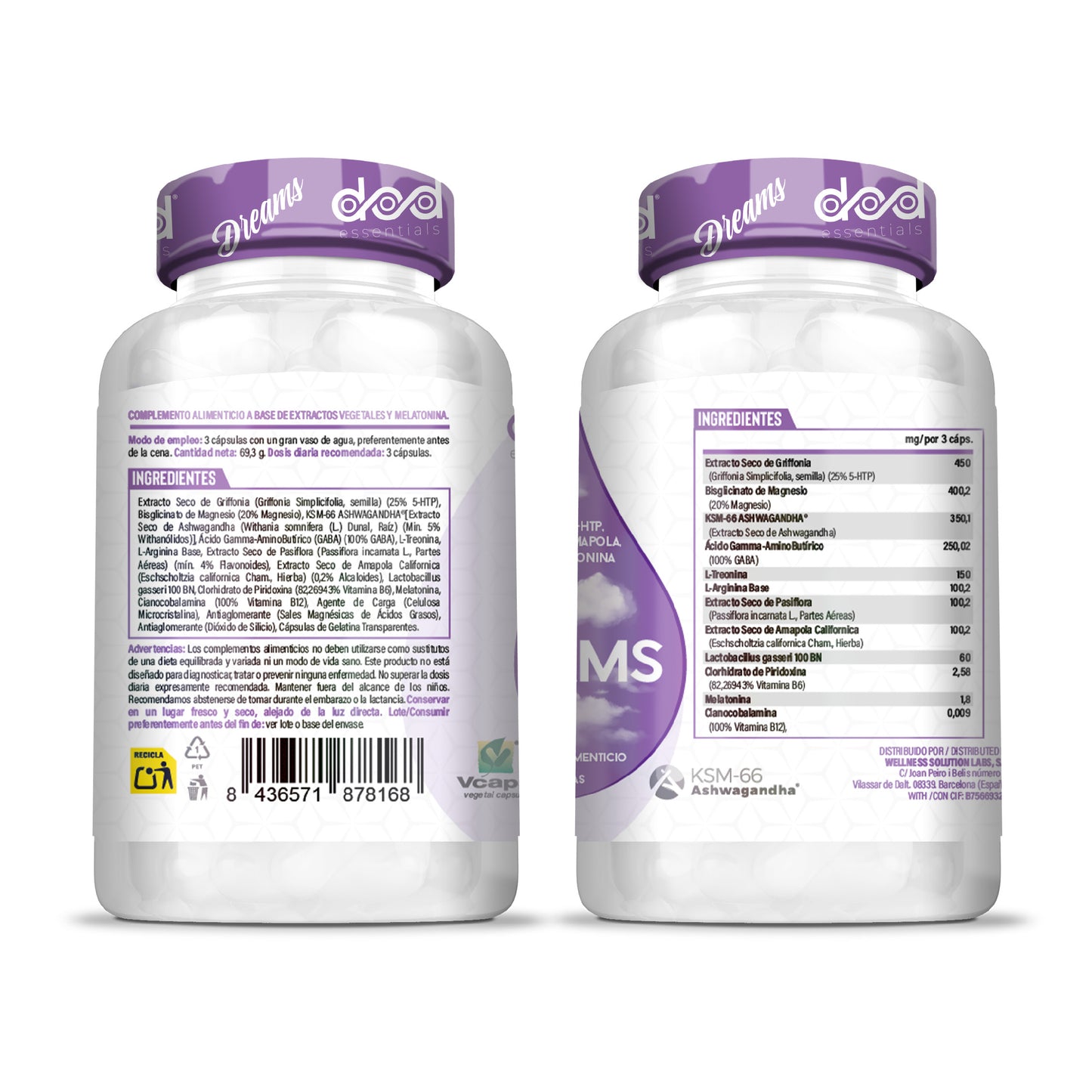 HELLO DREAMS Suplemento para Dormir Mejor y Reducir Estrés